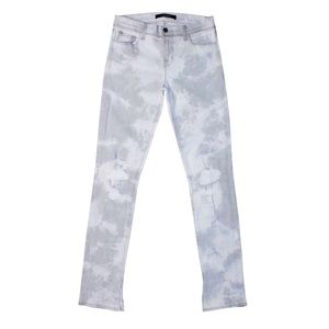 $238 Women's J. BRAND Distressed Rail Skinny Jeans Gray Fame Tie-Dye Wash Sz. 26